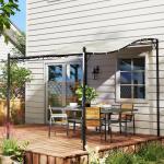 Påbyggnadspaviljong Pergola Med Tak, Vattenavvisande Paviljongtak, Fristående Trädgårdspaviljong Uteplats Paviljong Kapell Solskydd För Terrassträdgård Ca. 2,5X3X2,5 M Krämvit
