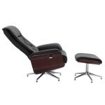 Snurrbar Relaxfåtölj med Pall Bekväm TV-Stol Chesterfield-Stil Justerbart Ryggstöd Brun 82 X 83 X 110 Cm