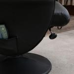 Massagestol med Pall och Förvaring, Ergonomisk TV-Stol med 10 Vibrationspunkter, Bekväm Relaxfåtölj i Konstläder, Svart, 76 x 81 x 105 cm