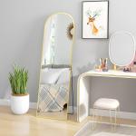 Helspegel med Modern Ram för Sovrum och Hall i Fristående Design Ergonomisk och Elegant Guld Glas och Metall 50 x 1,5 x 161,5 cm