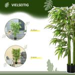 Konstgjord Växt Bambu Konstträd i Kruka Grön av Plast för Vardagsrum och Kontor Naturtrogen Dekoration med 780 Löv Höjd 140 cm