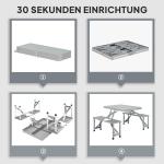 Campingbord Fällbord med 4 Stolar Grå av Aluminium för Camping och Trädgård Lätt Multifunktionellt Bord för 4 Personer 85,5 x 135 cm