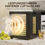 Food Dehydrator 850 W, 40-70°C med 48-timmarstimer och 12 Brickor i Rostfritt Stål, Svart