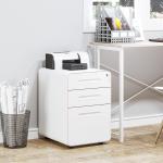 Rullcontainer Arkivskåp Kontorscontainer 3 Lådor Stål Vit 39 X 48 X 59 Cm
