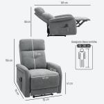 Massagestol med Fjärrkontroll, 8 Massagepunkter, Svankvärme och USB-port, Grå