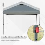 Lusthus Paviljong Pop-Up Partytält Mörkgrå av Polyester och Metall för Trädgård och Camping Vintertätt Tält med Väska 3 x 3 m