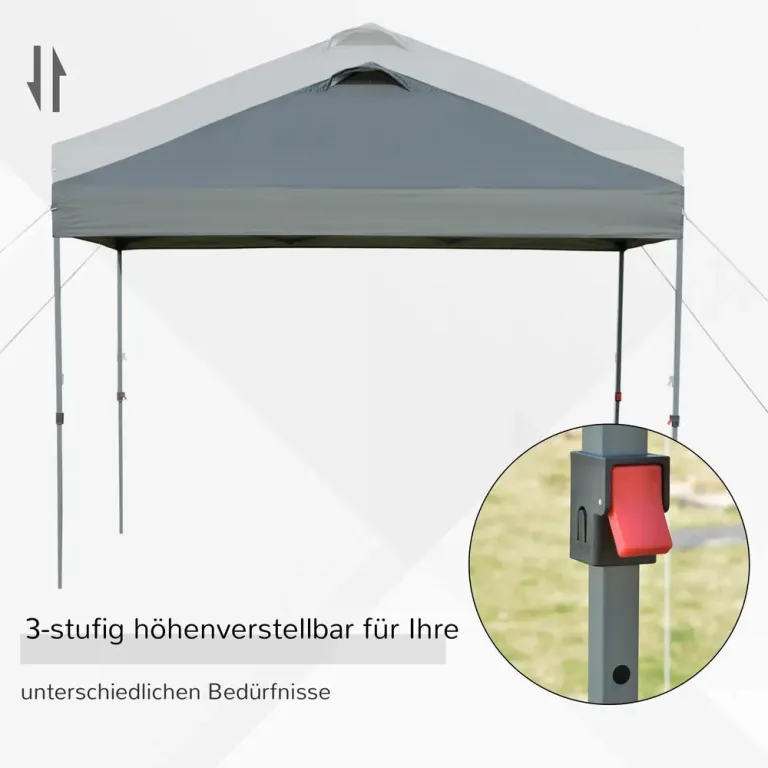 Trädgårdspaviljong Pop-up Partytält Mörkgrå 3 x 3 m