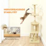 Klösträd Stabil Beige Sisal för Katter med Grotta och Leksaker Trappa Stor Plattform Klöspelare Mjuk Plysch 5 kg