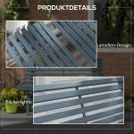 Trädgårdsbänk Parkbänk 2-Sits Blå av Aluminium för Balkong och Trädgård Väderbeständig Bänk med Lamelldesign 240 kg 123 x 67 x 79 cm