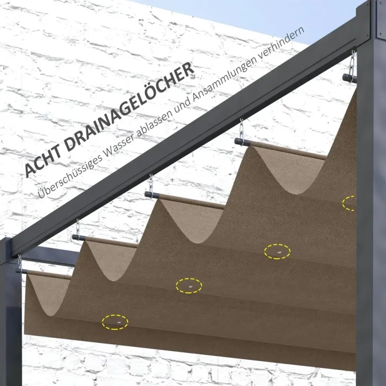 Ersättningstak Pergola Tak Infällbart Vågtak 2,85 x 2 m