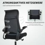 Kontorsstol Ergonomisk med Nackstöd Svart Mesh och Plast för Hemmakontor Skrivbordsstol med 3D Armstöd och Gungfunktion Andningsbar Rygg