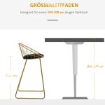 Barstolar i Sammet 2-Pack, Moderna Köksstolar med Ryggstöd och Fotstöd, Elegant Design med Guldiga Ben för Bar och Kök, Svart/Guld, 52,5 x 47 x 97 cm