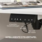 Skrivbord Datorbord Vit av Spånskiva och Metall för Kontor Elektriskt Höjdjusterbart med 4 Minne Anti-Kollision 140 x 70 cm