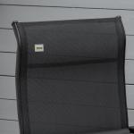 Justerbar Solsäng i Textilene, Bekväm Solstol med 9 Lägen, Ergonomisk Design för Avkoppling i Trädgården, Svart, 70 x 65 x 111 cm