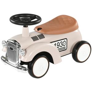 Barnbil i Vintagedesign, Dold Förvaring, Tippskydd, Horn, 12–36 Månader, Krämvit