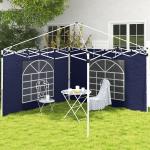 Sidopaneler Sidoväggar Blå av Oxford Material för 3x3m och 3x6m Paviljong Set om 2 Ersättningsväggar med Fönster och Dörr
