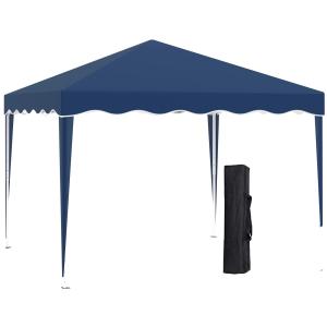 Hopfällbar Paviljong med Väska, Portabelt Partytält med Justerbar Höjd, UV-Skyddande Tyg för Event, Blå, 3 x 3 m