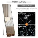 Stående Spegel Helkroppsspegel Silver av Aluminium och Glas för Sovrum och Hall Fristående Dressingspegel med Stativ Klar Bild