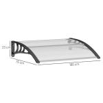 Transparent Entrétak Polykarbonat Modernt Skärmtak för Ytterdörr Släpper igenom Ljus Klar 75 X 100 Cm