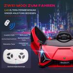 Barnelbil 12V, Lamborghini SIAN SUV, 2 Körlägen, Fjärrkontroll, Musik (MP3/USB), LED, 37–60 Månader, Metallröd, 108 x 62 x 40 cm