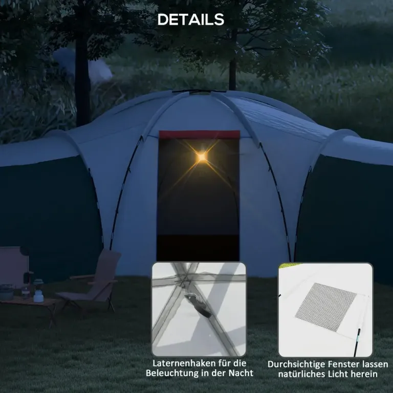 Campingtält Familjetält för 6-9 Personer Grön av Oxford Tyg