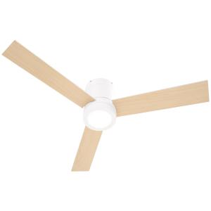 Takfläkt Taklampa med Fläkt och Belysning Vit av Plast och Metall för Vardagsrum och Sovrum Tyst Fläkt med Timer 48 W Ø112 cm