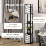 Golvlampa med Hylla, Praktisk Golvlampa med Dubbla Ljuskällor, Smart Belysning för Vardagsrum, Natur/Vit, 40 W
