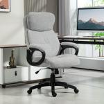 Kontorsstol Skrivbordsstol Ljusgrå av Tyg och Metall för Kontor Ergonomisk Snurrstol med Vippfunktion 120 kg