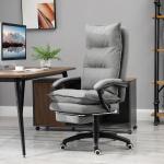 Massagekontorsstol Ergonomisk med Infällbart Fotstöd Höjdjusterbar för Kontor Svart