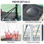 Flyttbar Basketkorg för Barn, Höjdjusterbart Basketställ på Hjul, Robust Konstruktion för Utomhuslek på Uppfarten, Svart, 206-260 cm
