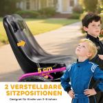 Trampbil Go-kart Rosa Metall och Plast för Barn 3-8 År Trampfordon med Justerbar Sits och Handbroms Säker och Rolig Lek