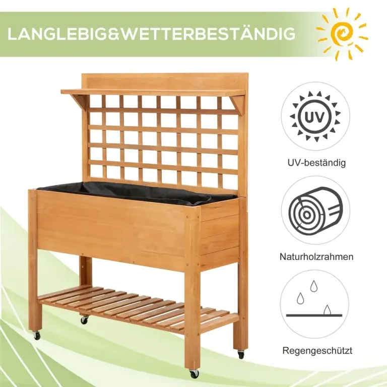 Planteringsbord Odlingsbänk med Hyllor Gran 105x40x135 cm