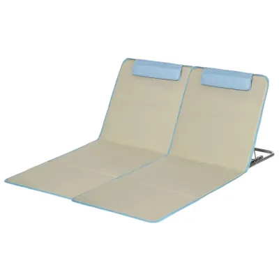 Hopfällbara Strandmattor 2-Pack Justerbara, Beige