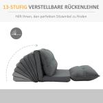 Golvstol Golvsoffa Grå av Linne och Metall för Vardagsrum 2-i-1 Bäddsoffa med 13 Lägen Justerbart Ryggstöd 100 x 71 x 54 cm