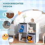 Kids Förvaringshylla, Kub med Lådor i MDF och Tippskydd, Vit