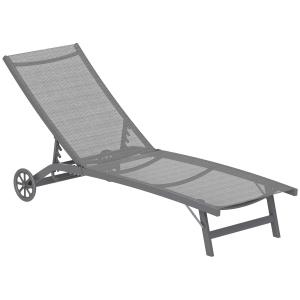 Solsäng med 5 Justerbara Rygglägen och Ventilerande Tyg för Pool och Trädgård Hållbar och Stabil Mörkgrå Aluminium 195 x 66 x 34 cm