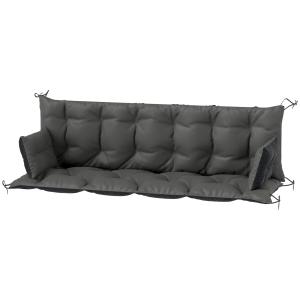 3-Sits Bänkdyna 180X110X8 Cm Bänkdyna Med Knytband, Sittdyna, Stolsdyna Utomhus/İnomhus, Sittdyna, Sittdyna, Bänkdyna För Trädgårdsmöbler, Verandagunga, Mörkgrå + Svart