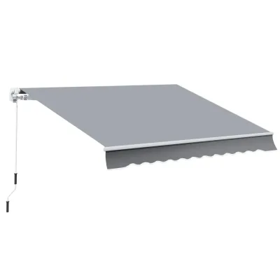 Infällbar Markis med Handvev Metallram 3,95 x 2,45 m