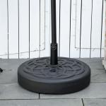Parasollställ Paraplyfot Rund Paraplyhållare Svart av Plast för Balkong och Terrass Fyllbar Paraplyvikt 35 kg Ø 38/48 mm