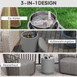 Cool Bar Sidobord Drinkkylare Ljusgrå av Plast för Fester ve Camping Litet Uteplatsbord 10 l