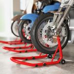 Motorcykelställsats Fram/Bak, Monteringsställ och Motorcykeljack upp till 544 kg i Stål, Röd
