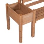 Trädgårdsbänk Balkongbänk Natur av Trä för Trädgård och Terrass 2-Sits Bänk med Blomlåda Lastkapacitet upp till 240 kg