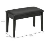 Pianobänk Pianopall Svart av Trä och Konstläder för Musiker och Skola Höjdjusterbar med Förvaringsutrymme Bekväm Sittdyna 75 x 35 x 49 cm