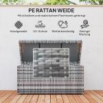 Rattankuddbox 380 L, Vädertät med Lock och UV-beständigt Material, Mörkgrå, 130x61x65 cm