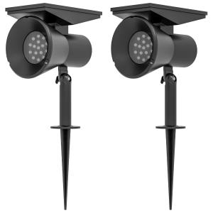 Solcellslampa Trädgårdslampa Svart av Plast för Balkong och Terrass Vattentät Golv och Väggmontage 2 Ljusfärger IP54