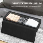 Stoppad Förvaringsbänk i Stål, Svart, 100x37,5x42 cm