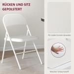 Set med 2 Hopfällbara Kontorsstolar med Metallben, för Kontor/Reception/Väntrum, Konstläder, Vit