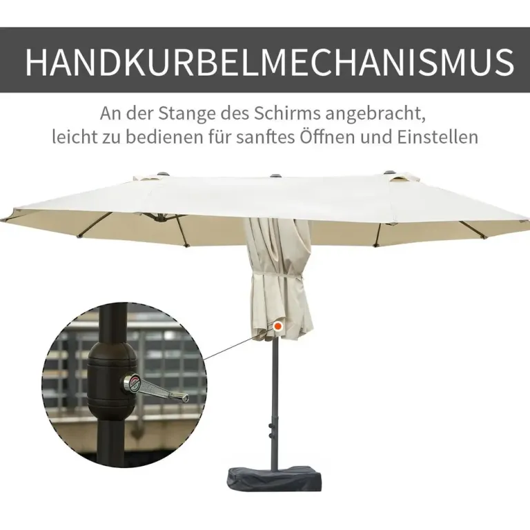 Dubbelt Parasoll med Vev Stort 460 x 270 x 240 cm