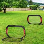 Fotbollsmål Pop-up 2-Pack, Hopfällbara Minimål med Nät, Rolig Träning för Barn i Trädgården, Svart, 186 x 90 x 89 cm