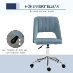 Snurrstol i Blå Sammet, Justerbar Kontorsstol för Vardagsrum, Elegant Skrivbordsstol med Ergonomisk Design, Blå